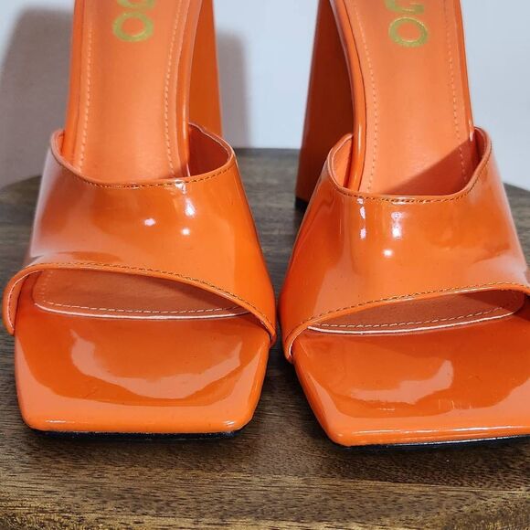 Ego Orange Open-Toe Heels Size 7 Ego Modern Orange Heels - Picture 2 of 10